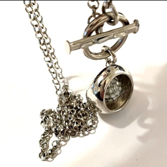 Crystal Pendant Long Toggle Necklace - Picture 3 of 5